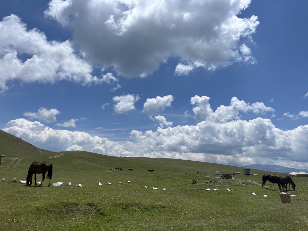 Vista sul lago Song-Kul